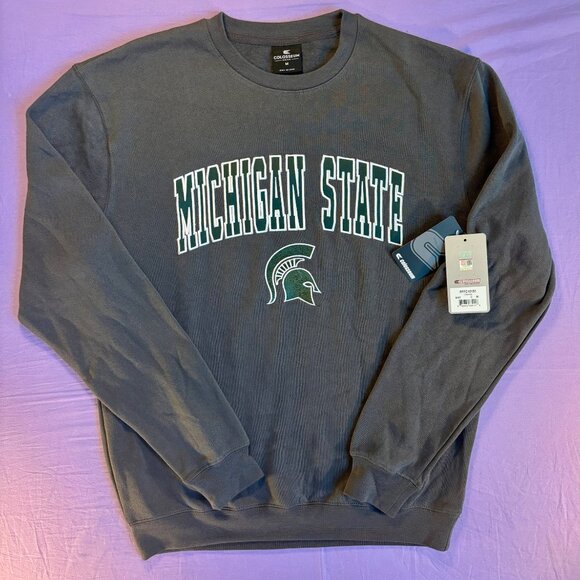 NWT Colosseum Michigan State Spartans Crewneck Sweatshirt M - Picture 1 of 4